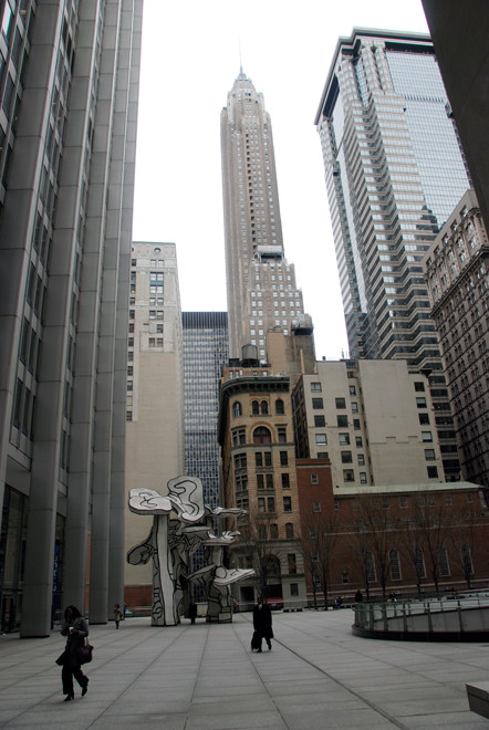 The Chase Manhattan Bank Plaza in 2006 with Dubuffet's 'Group of Four Trees'.