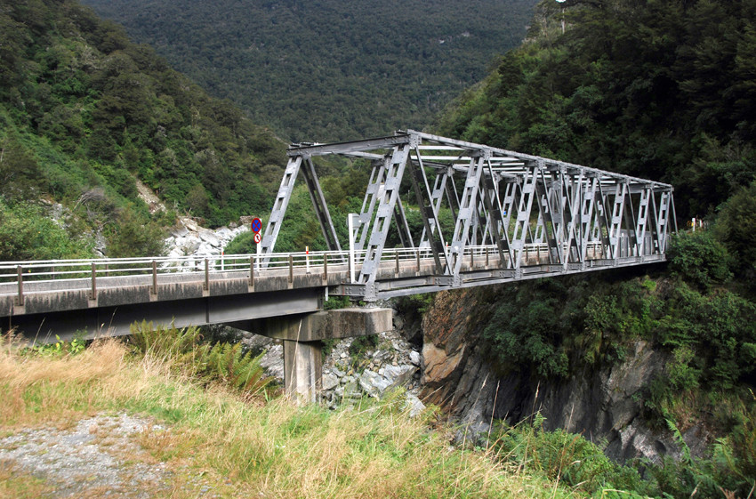 The Gates of Haast Bridge below the Haast Pass.