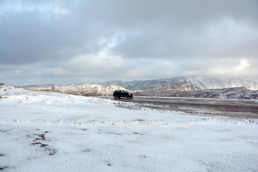 Jo stayed in the car while I pratted about with the camera at the summit of the Bealach na Ba. 