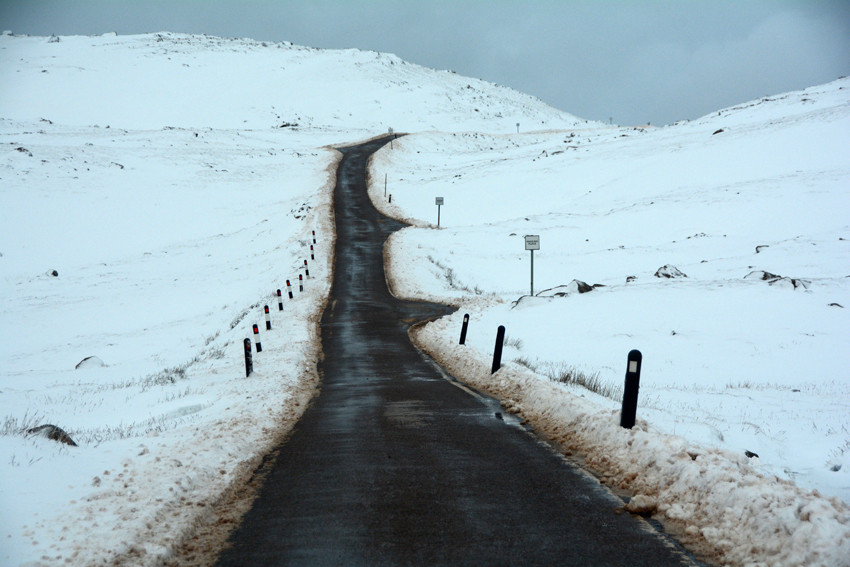 The Bealach na Ba near the summit at 2054 ft (626m) on the way to Applecross, Wester Ross, Scotland (13/12/14)