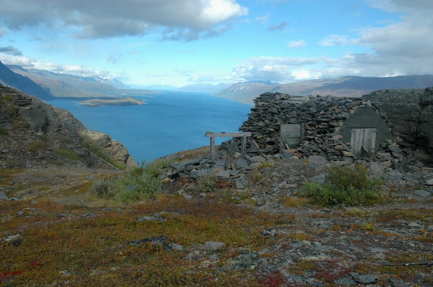 View from top of Russ Road above Storfjord with ruined bunker constructed from logs and stone cover. (c) eichener 2008 http://www.panoramio.com/photo/8725376 