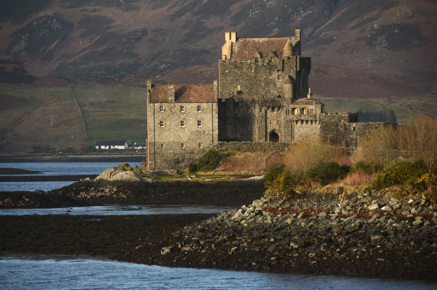 Eilean Donnan Castle on Loch Duich between Kyle of Lochalsh and Shiel Bridge.