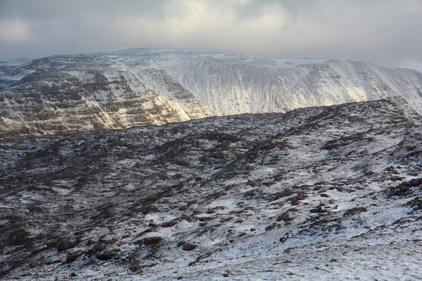 At the top of the Bealach na Ba looking north-east over the Sgurr a Chaorachain.