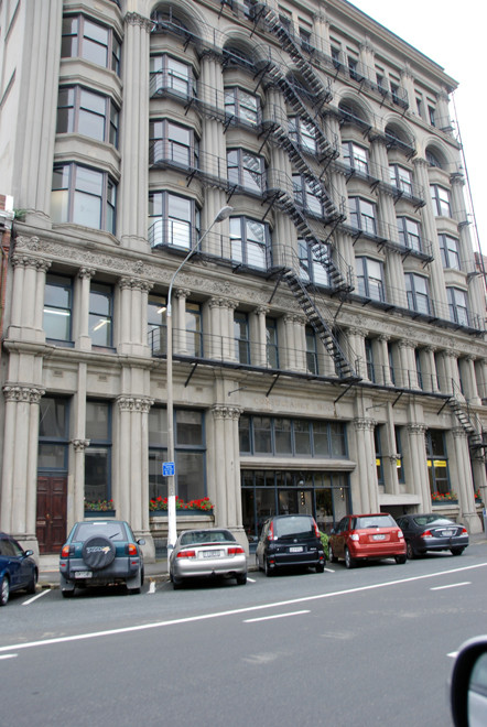 The seven storey Consultancy House, formerly The New Zealand Express Company Building. Built out of ferroconcrete in 1908-10 the bulding was New Zealand's first true skyscraper and reputed to be the t