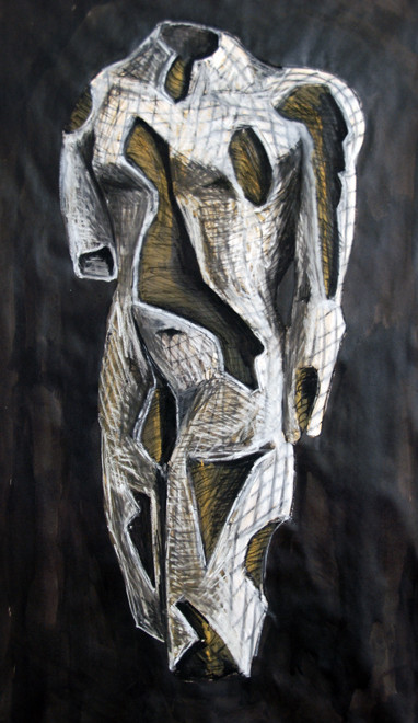 Hollow Torso (2008) (Chalk Conte Ink Gouache) (84x60) Fergus Murray