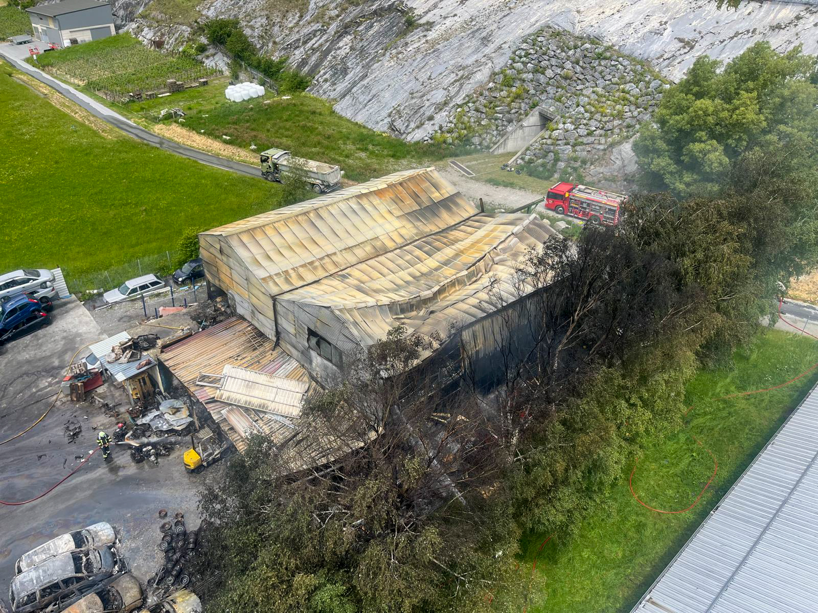 Luftbild Brand Niedergesteln, 29.05.2024