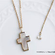 Purify        Mather pearl Cross Pendant with Rose cut charm