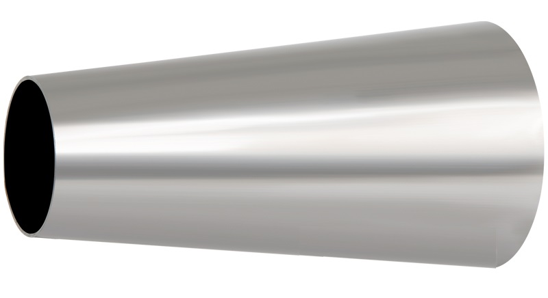 Réducteur inox pour échappement diamètre 76 à 55 mm