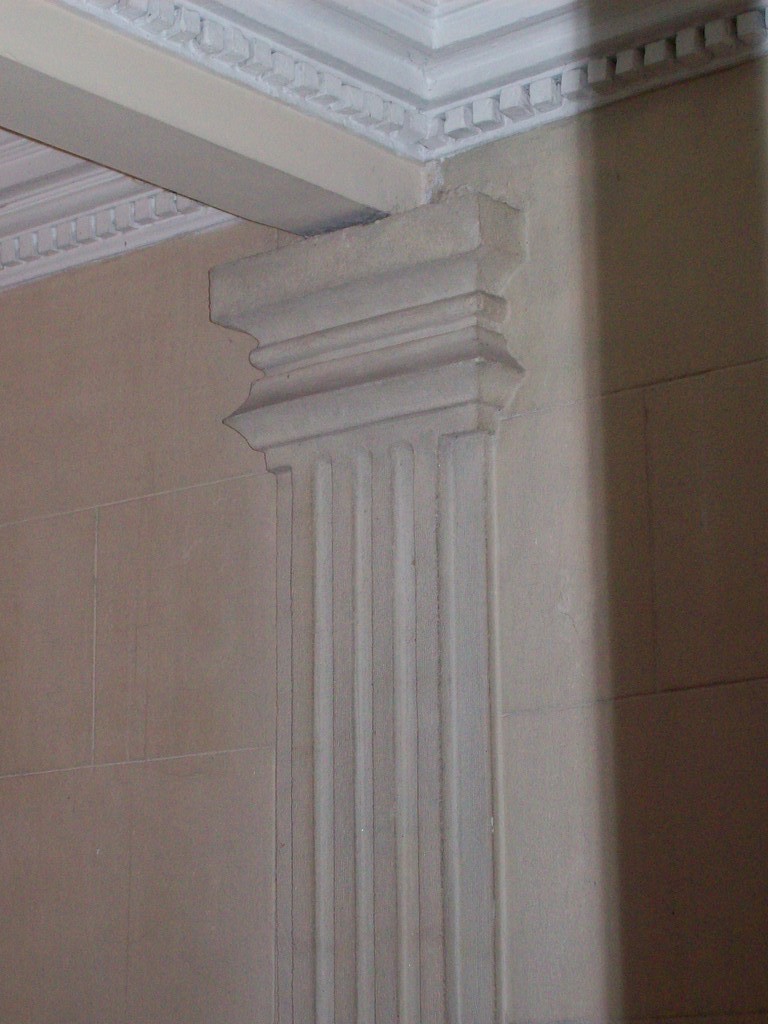 Obra recoleta representacion de pilastras corintias,, Acceso Hall