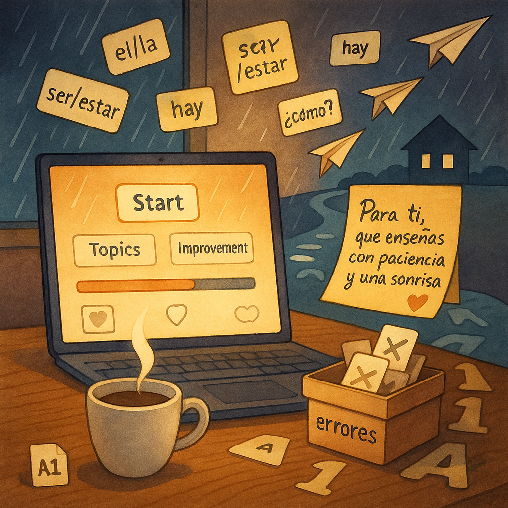 REAL: I Built a Spanish A1 Grammar App for My Wife - No Code, Just Love. A ChatGPT5 experience