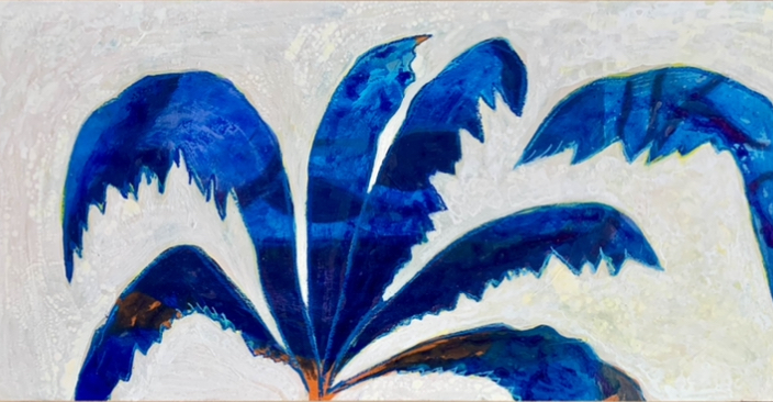 Palmtree, 35x70, Acryl und Ölpastell auf Holz, 2022