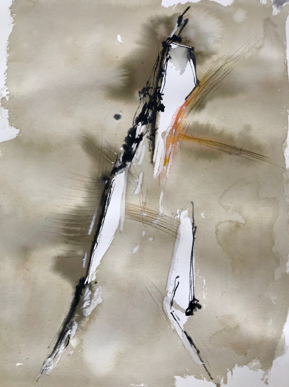 The First Cut Is The Deepest Pt.2,  Aquarell und Tusche auf Papier, 46 x 61 cm, 2018