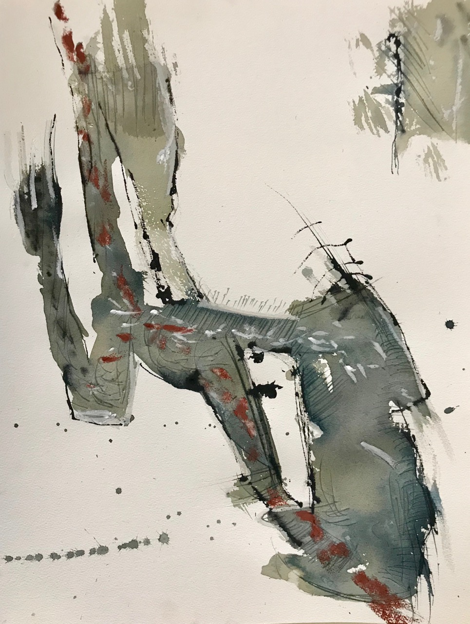 Hi There!, Aquarell und Tusche auf Papier, 46 x 61 cm, 2018