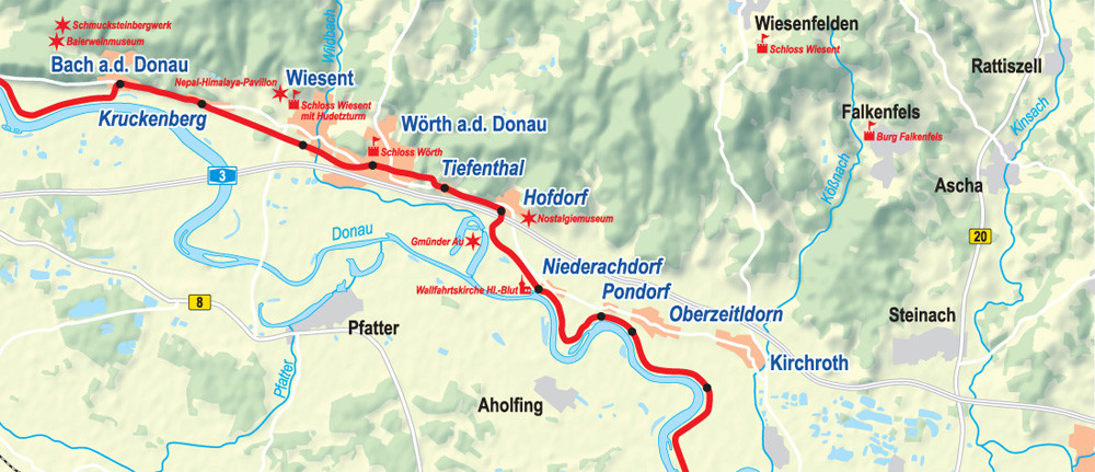 Bach a.d. Donau bis Kirchroth - Wandern am Donau-Panoramaweg