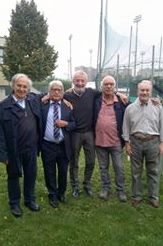 Nella foto pezzi di storia del baseball italiaco. Da Sx: Paolo Losa (Verona e ex Europhone Milano)- Giuseppe Pernigo (Presidente del Guanton)- Kiko Corradini (Verona, ha fatto la storia della Fortitudo Bologna) -Renzo Mosca (Bolzano)- Franco Ludovisi