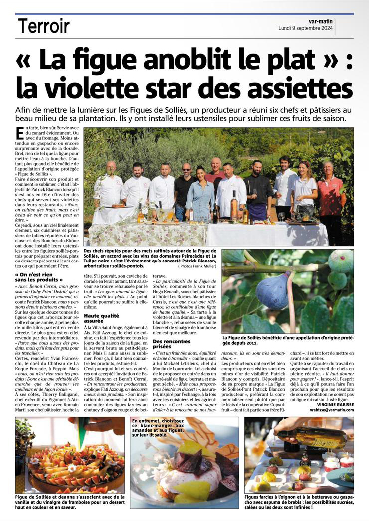 Var Matin - article sur une rencontre avec des Chefs