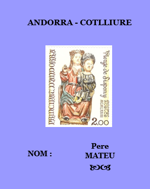 Carte d'adhérent de l'association Andorra-cotlliure