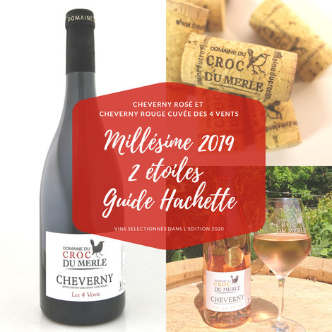 Nous obtenons 2 étoiles pour 2 cuvées                                 au Guide Hachette des vins 2020