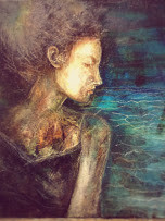 (The) thought - 50x50 cm - Olio e tecnica mista su tavola 