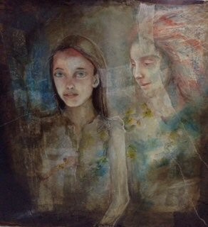 50x50 cm Olio e tecnica mista su tavola