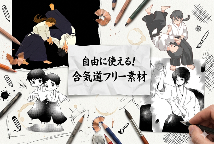 自由に使える!合気道フリー素材集 ~人が描いた温かみのあるフリー素材です~