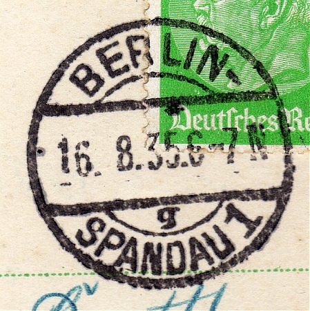 EKB BERLIN-SPANDAU  1 g  10. 4.1928 – 30. 8.1935