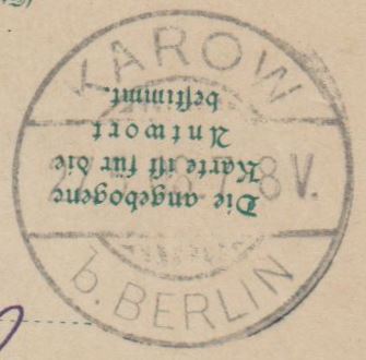 BG Karow b. Berlin 27.5.1908 - 18.11.1923