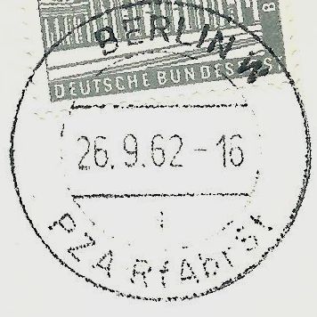 DKB (1) apt BERLIN W PZA RfAbrSt i iuS  26.  9.1962
