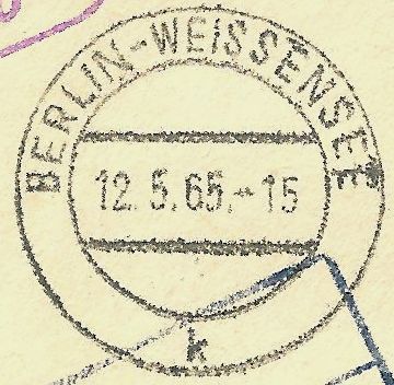 DKB  B-WEISSENSEE 1 k  27.12.1962 – 12.  5.1965