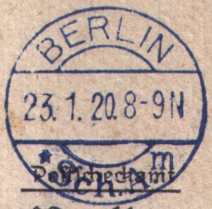 EKB Sch. A.  m  23.  1.1920 – 23.10.1923   in rot, schwarz und braun bekannt. Farbtöne!