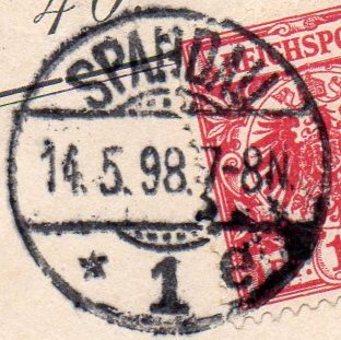 BG Spandau  * 1 e (5) 30.5.1897 - 17.5.1900 
