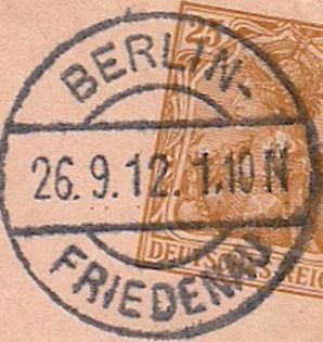 EKB BERLIN-FRIEDENAU  Min  26. 9.1912 – 18. 1.1934