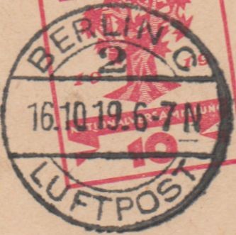 EKB C 2 Luftpost, 13.2.1919 - 13.7.1927