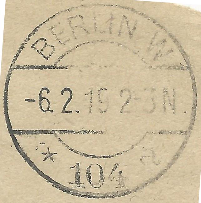 EKB W * 104 a   1. 5.1912 –  6. 2.1919