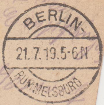EKB BERLIN – RUMMELSBURG (1 apt)    21. 7.1919 –  8. 1.1931 