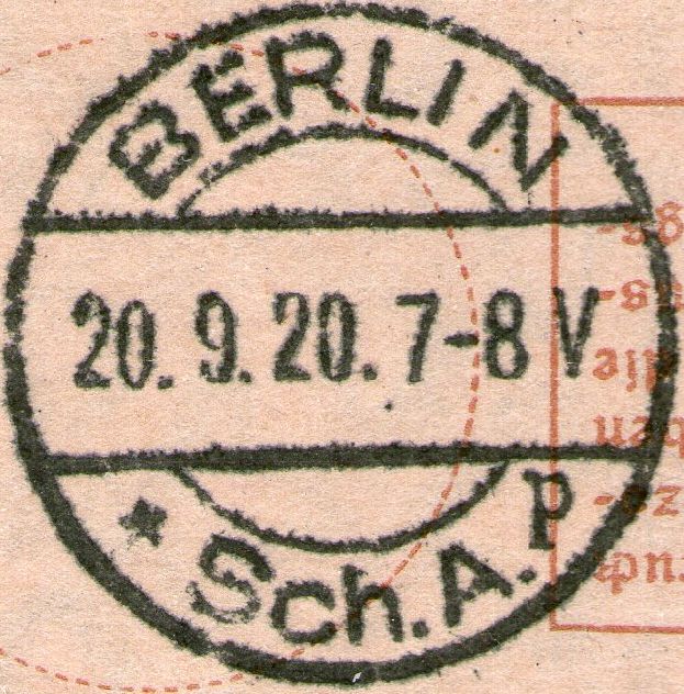 EKB  Sch. A.  p  20.  9.1920 – 23.  7.1925