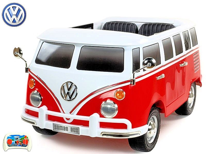 Vw Bus Bulli T1 Samba Camper 2 Sitzer Kinderauto Kinder Elektroauto Lizensiert Rot Weiss Kinder Elektroauto Kinderauto