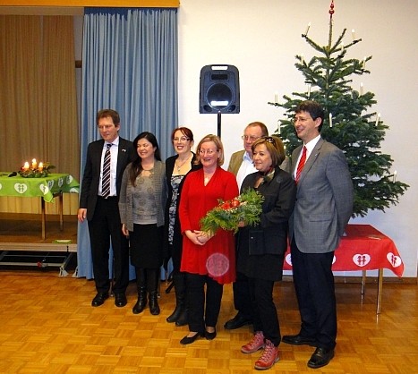 Weihnachtsfeier der Kinderfreunde und Pensionisten SPÖ-Gänserndorf  SP Vorsitzender Christian Worlicek  NÖ. Landtagsabgeordnete Karin Renner, Bgmst. Robert Michl, Vizebgmst. Josef Daubeck, den Pensionistenvorsitzenden Dietmar Prorok, Kinderfreundevorsitze