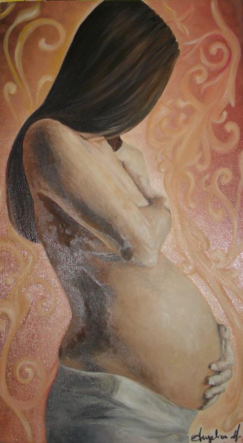 Angelica Marchetta - L'attesa - olio su tela - 40 x 70