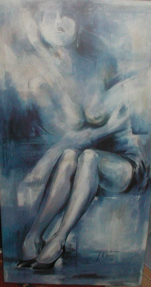 Thomas Goed - L'attesa - olio su tela - 50 x 100