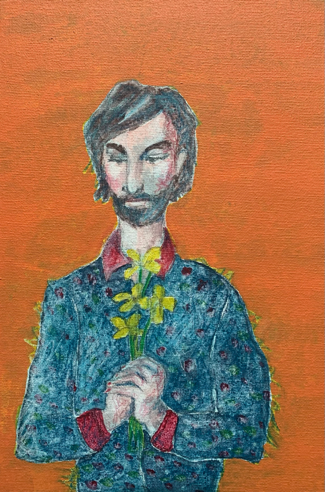 Eugène, Acryl, Graphit und Farbstifte, 20 x 30 cm