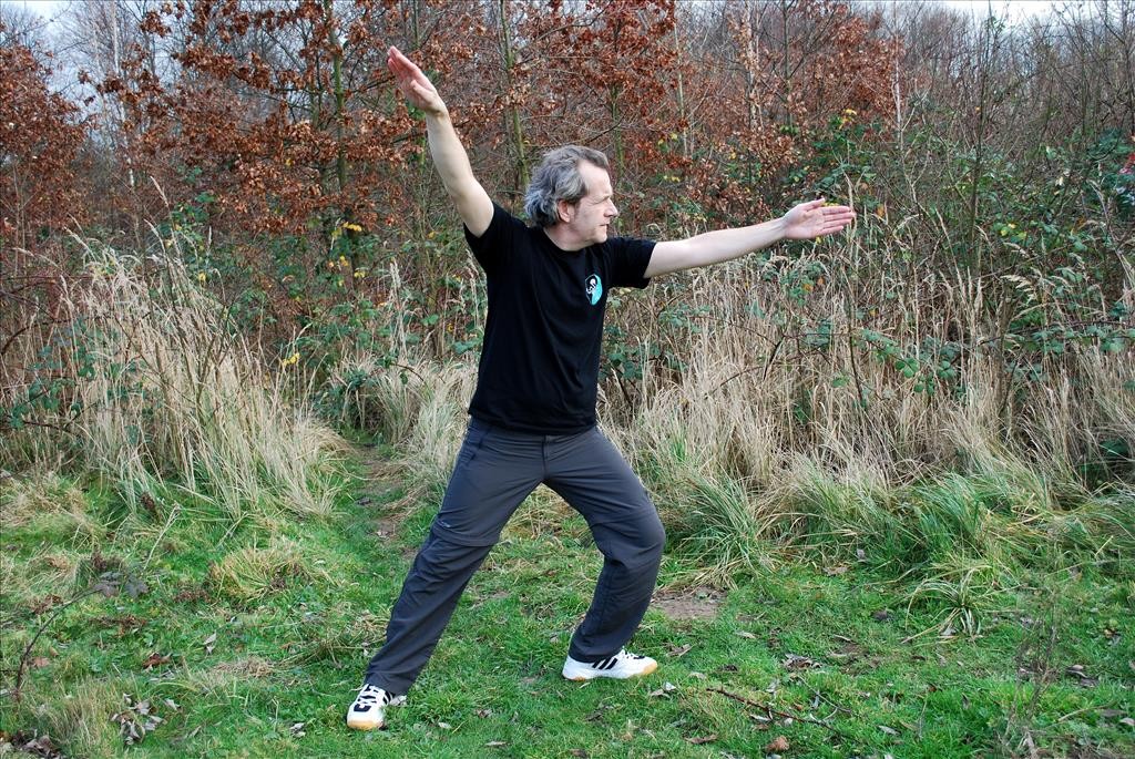 Wu Tai Chi – Einzelbild aus – Tiefe Stellung (Drehung nach Osten)  – Xia Shi