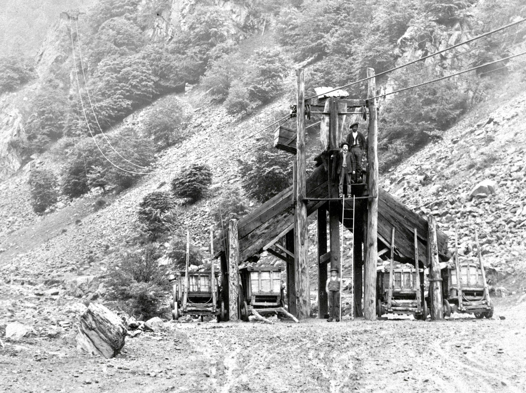 Câble va-et-vient de 1880 appelé Wire rope par les Anglais