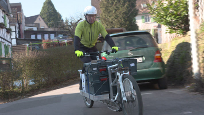 Making of Foto auf Lastenfahrrad