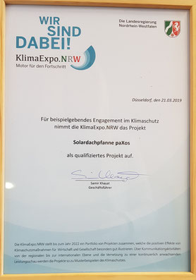 Klima.EXPO Urkunde