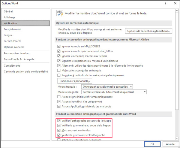 activation-desactivation-verification-othographe-word