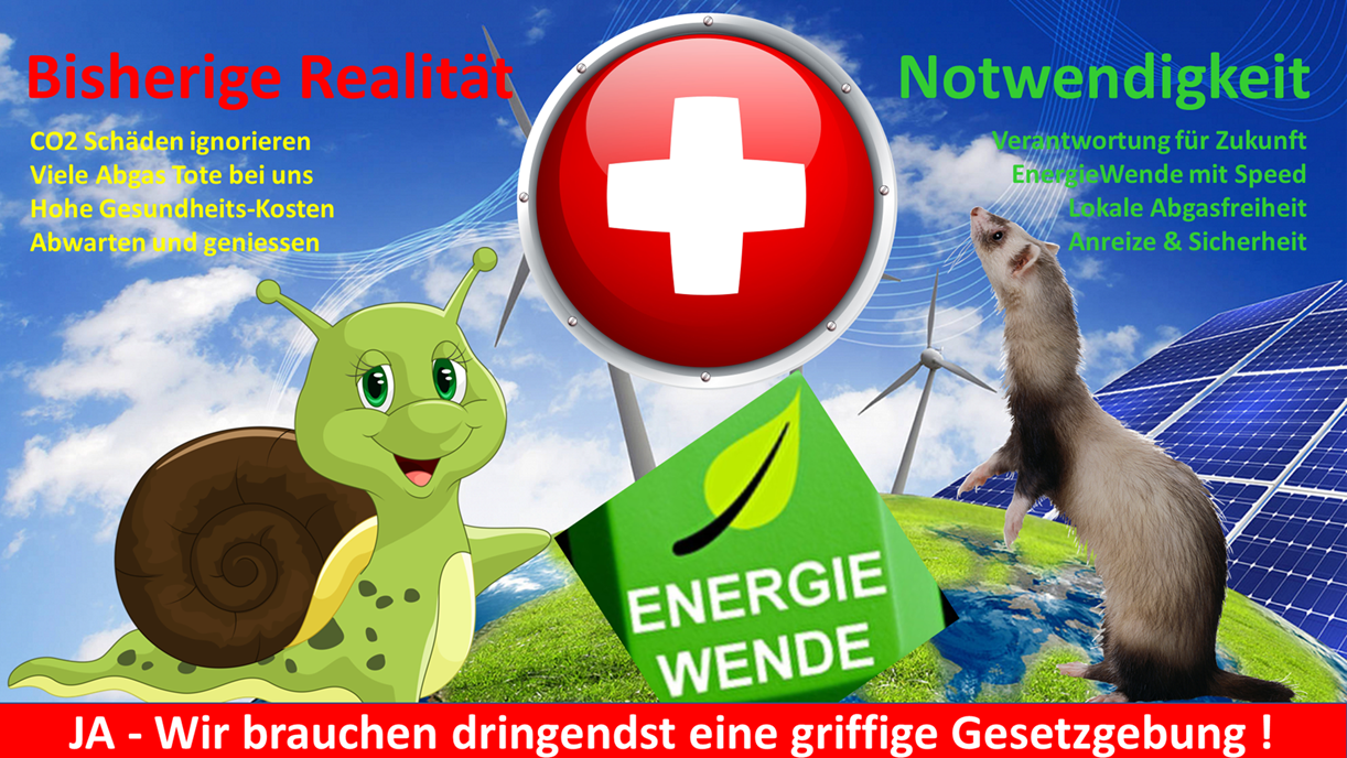 Zusatz-Argumente für das CO2 Gesetz der Schweiz, welche primär dank des Wasserkraft-Erbes der Vorgenerationen noch gut dasteht!