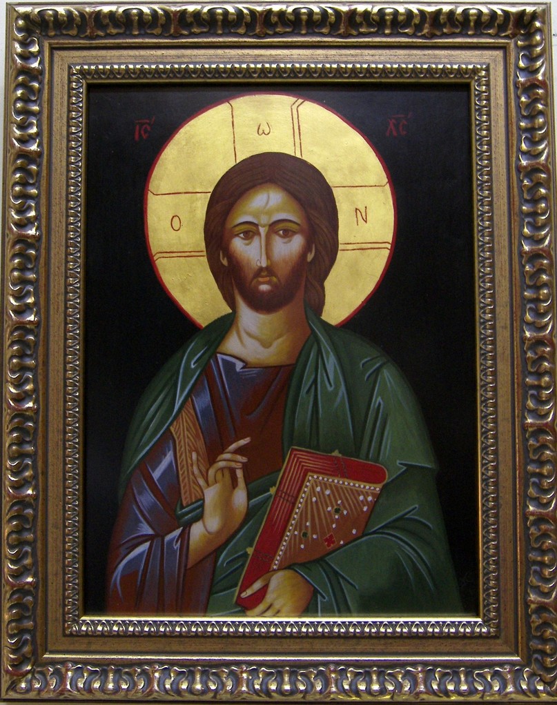 PANTOCRATOR PINTADO EN AZOFAR  38 X 30    450 €