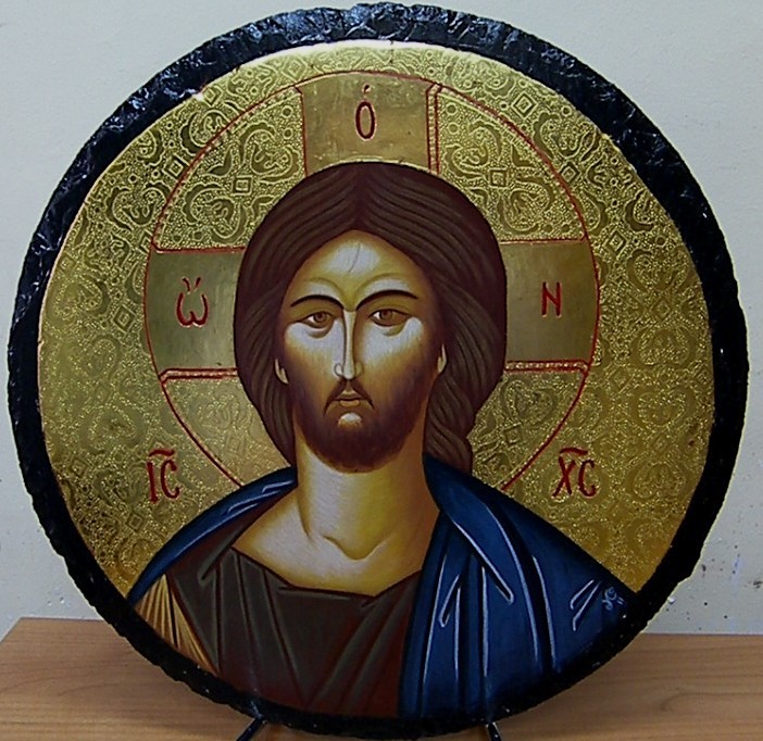 PANTOCRATOR (DETALLE EN PIZARRA) 30cm diametro 500€