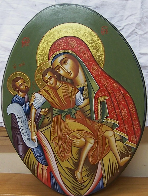 SAN LUCAS PINTANDO A LA VIRGEN (OVAL) 58x68 660€